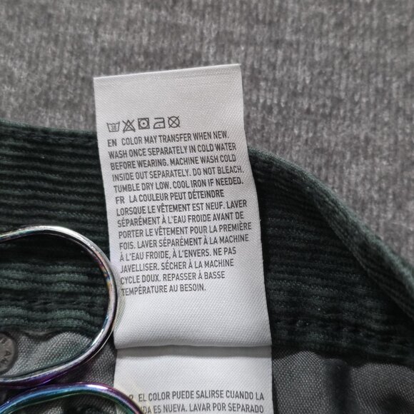 American Eagle Corduroy Mom Jean Women 2 Green Preppy High Rise Skater Cotton - Picture 14 of 16